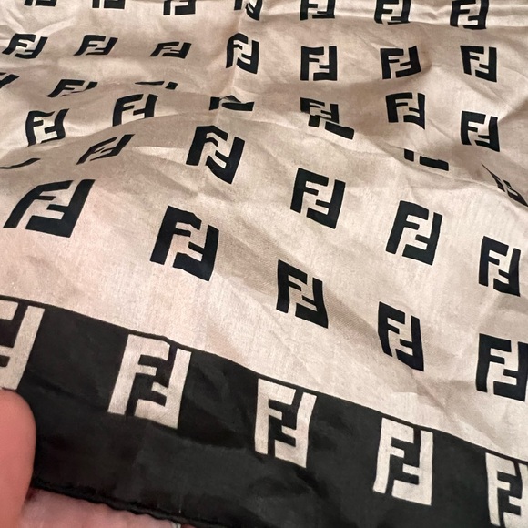 FENDI brown and tan monogram bag scarf - Picture 7 of 7